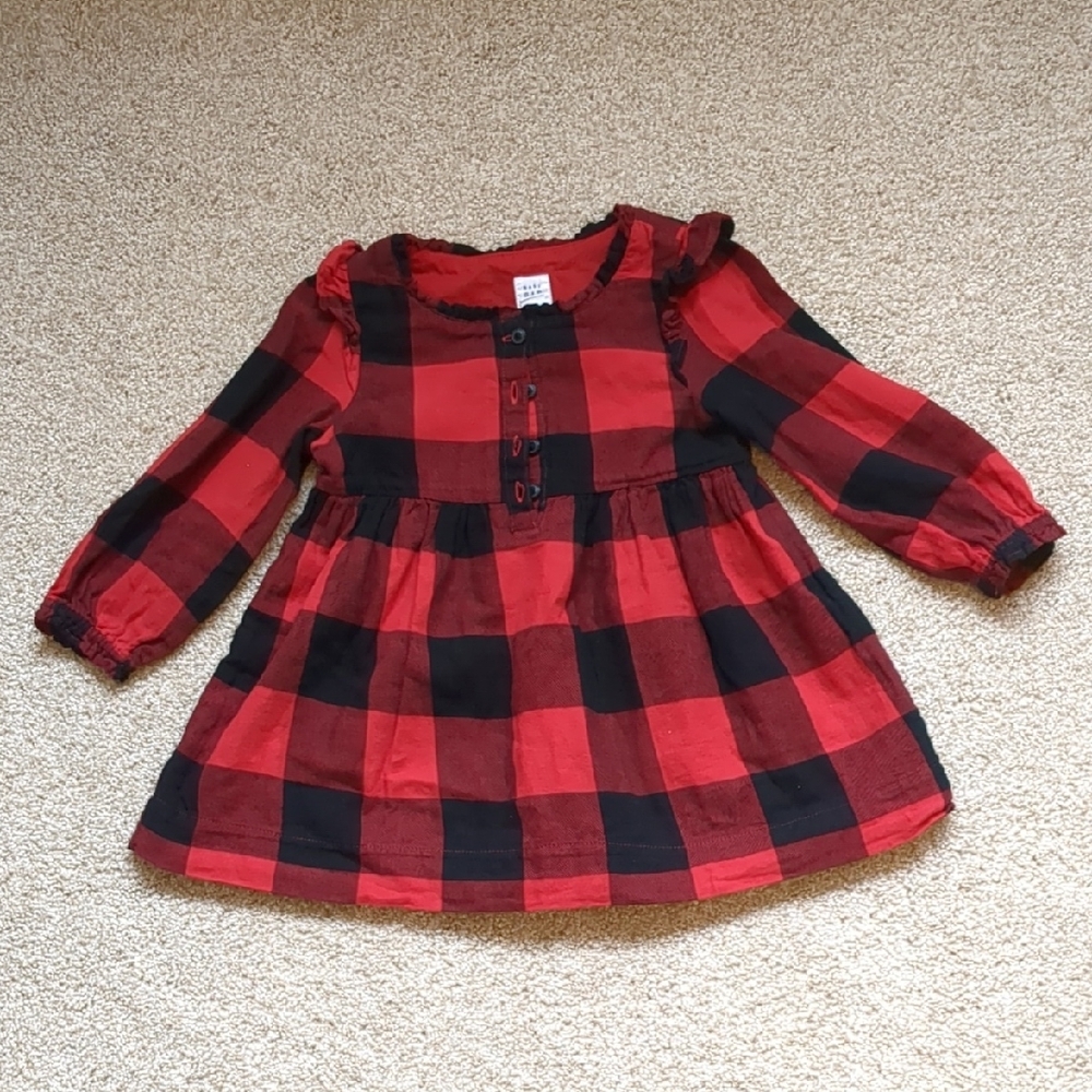 GAP Red and Black A-Line Dress